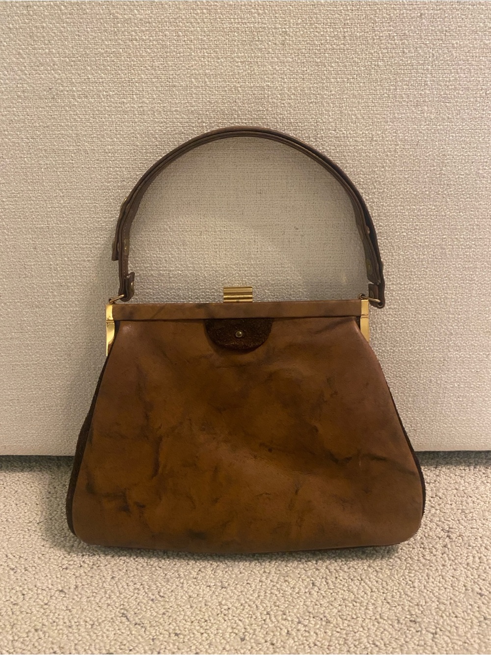 Authentic VTG mid-century Mastercraft top-handle purse handbag genuine leather